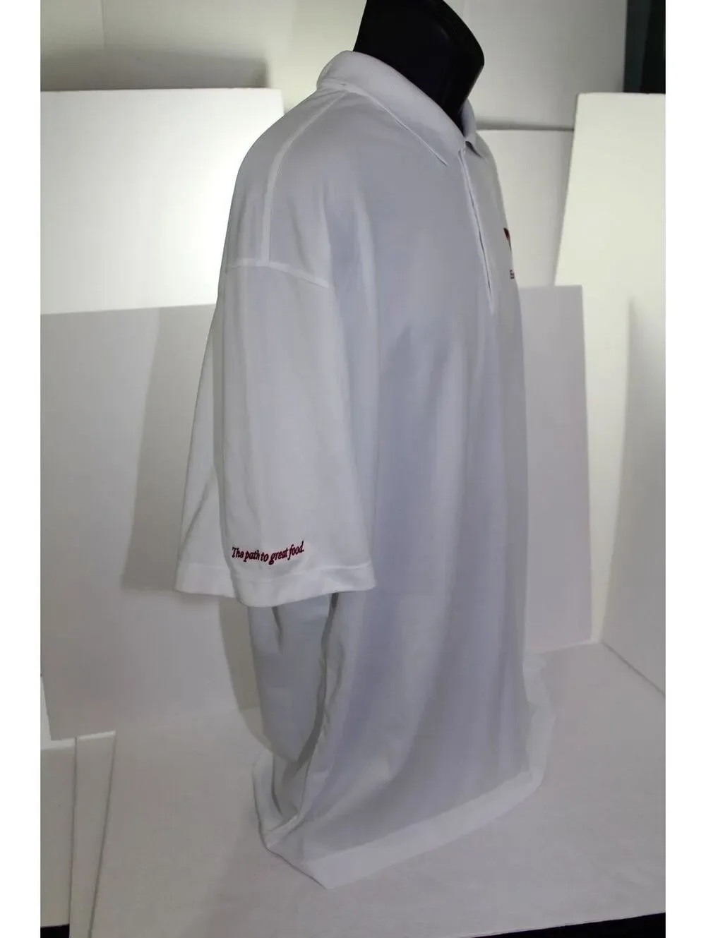 Emmaus Foods The Path To Great Food Nike Golf Dri Fit White Polo Shirt Mens XL